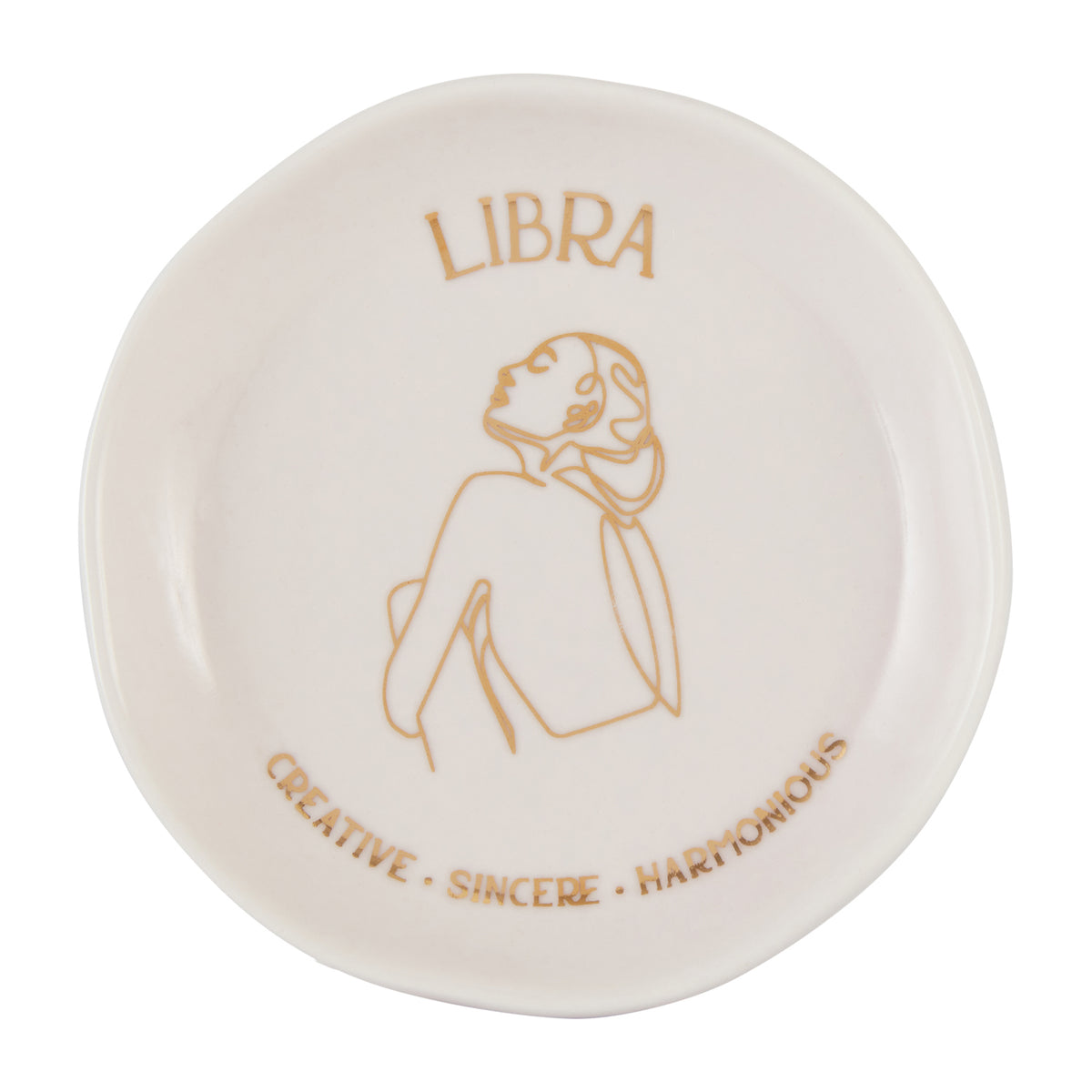 2PK Splosh Mystique Trinket Dish Libra Round White 10cm