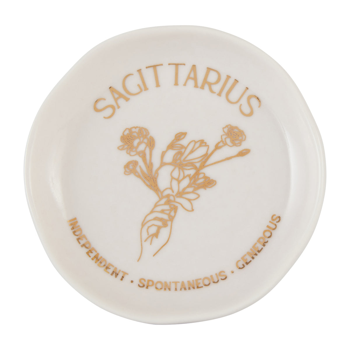 2PK Splosh Mystique Trinket Dish Sagittarius Round White 10cm