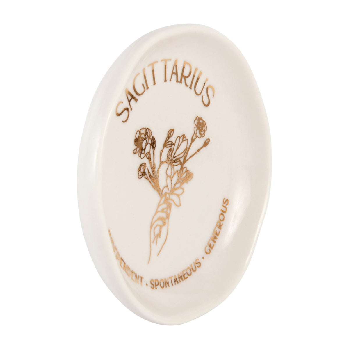 2PK Splosh Mystique Trinket Dish Sagittarius Round White 10cm