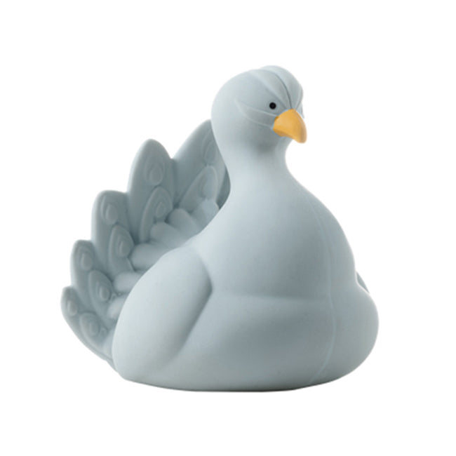 Natruba 8.5cm Peacock Rubber Bath/Teether Toy Baby 0m+ Light Blue