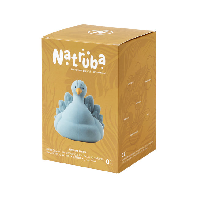 Natruba 8.5cm Peacock Rubber Bath/Teether Toy Baby 0m+ Light Blue
