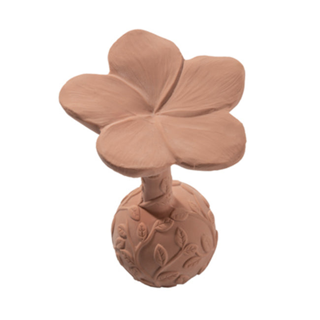 Natruba Plumeria 11.5cm Rubber Rattle Teether Baby 0m+ Toy Rose