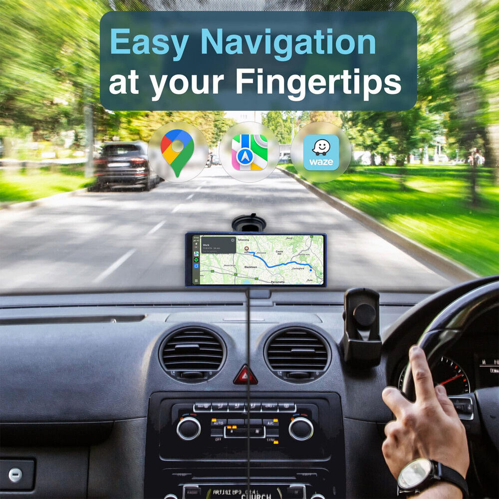 Laser 10in Portable Touchscreen LCD Screen Apple CarPlay/Android Auto