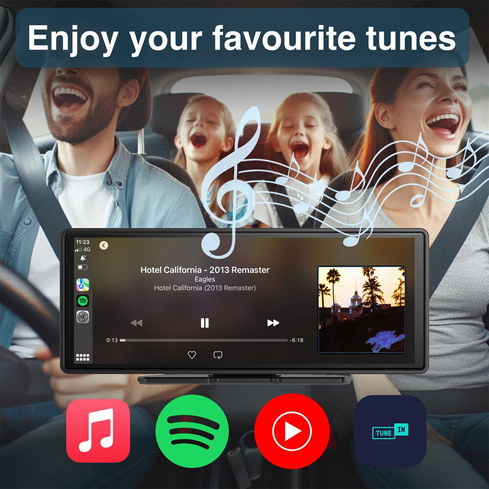 Laser 10in Portable Touchscreen LCD Screen Apple CarPlay/Android Auto