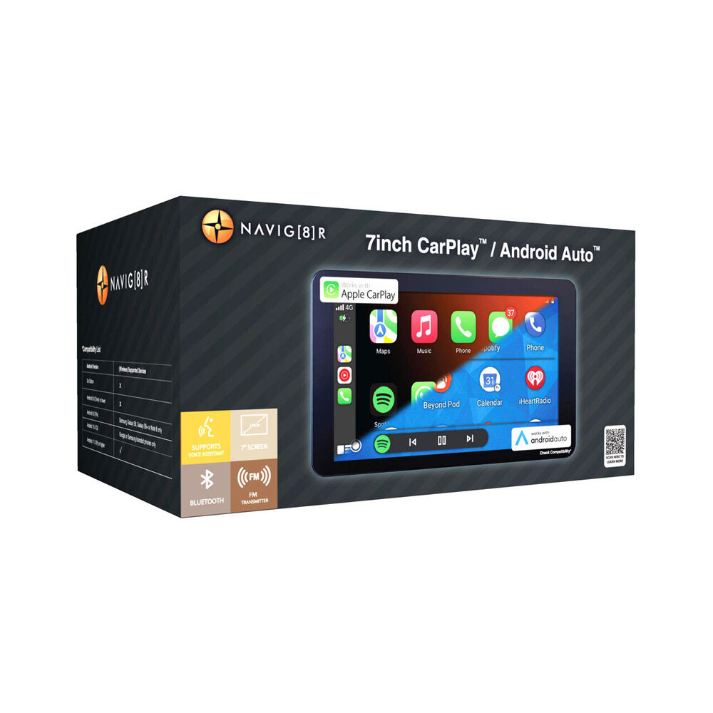 Laser 7in Portable Touchscreen LCD Screen Apple CarPlay/Android Auto