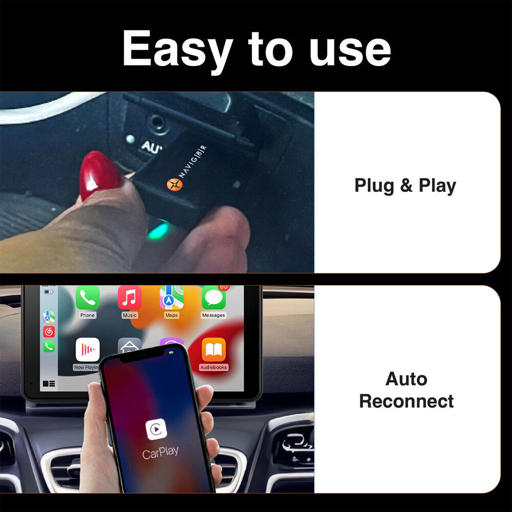 Navig8r Wireless Dongle w/ Bluetooth & Wifi Support Apple CarPlay/Android Auto