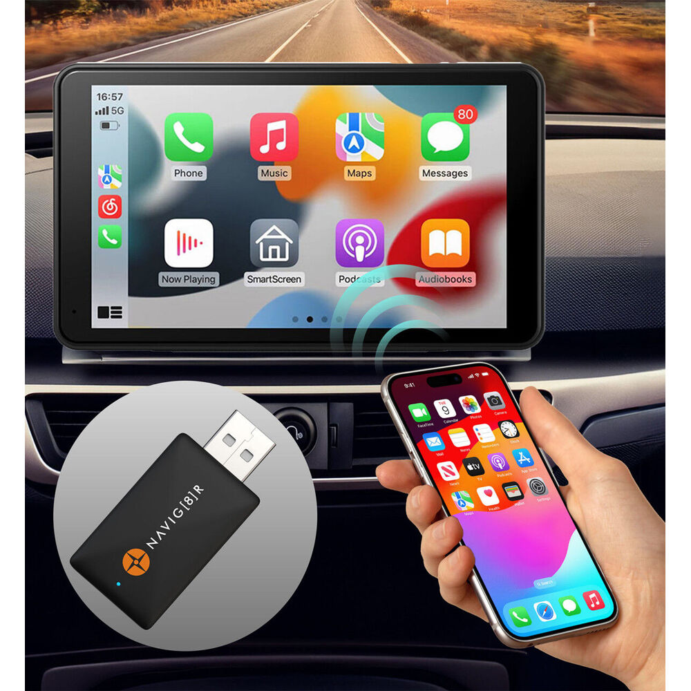 Navig8r Wireless Dongle w/ Bluetooth & Wifi Support Apple CarPlay/Android Auto