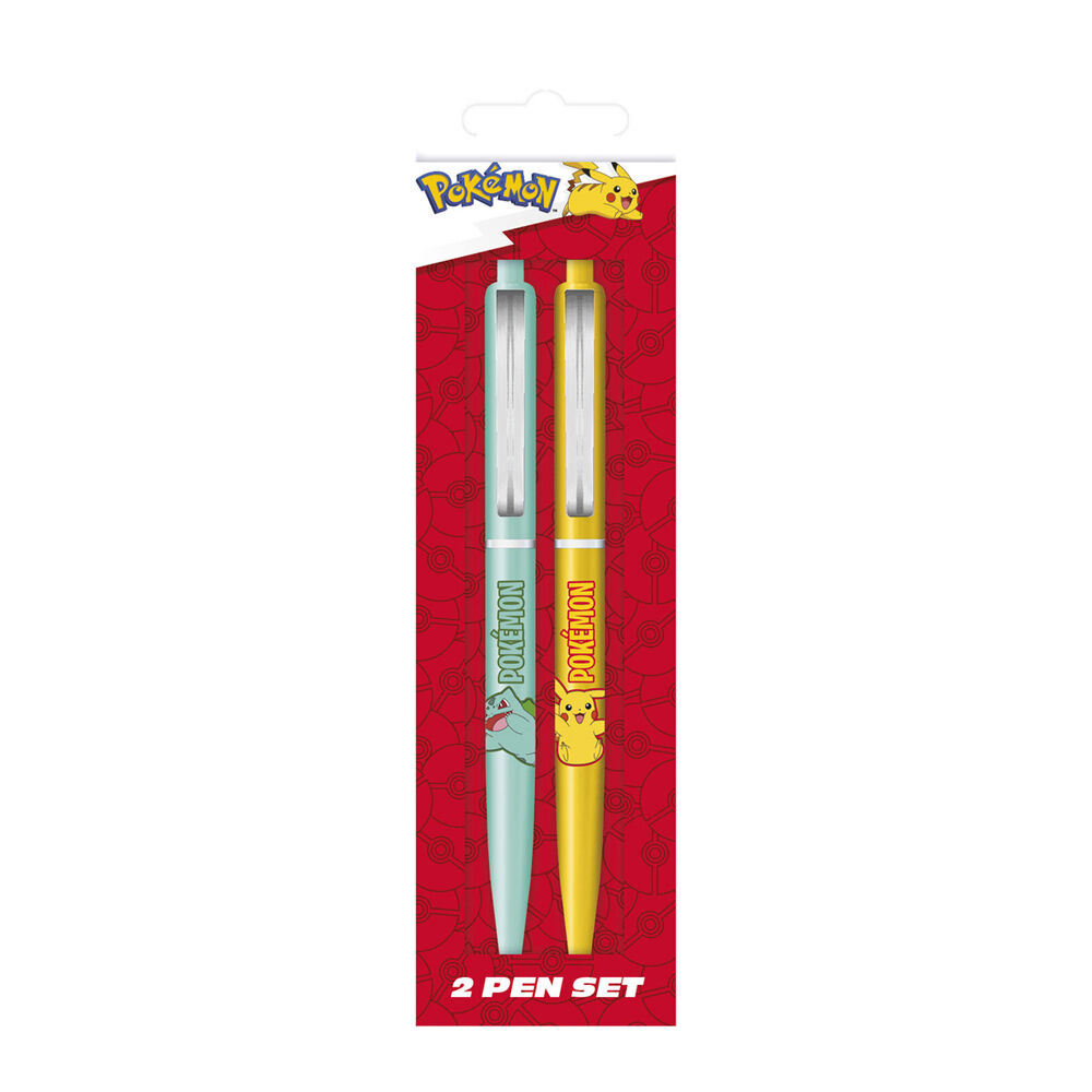 6pc Pokemon Writing Pen Set Kids Drawing Stationery Yellow/Blue