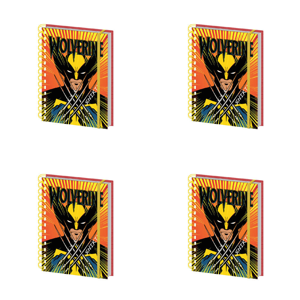 4PK Marvel Comics Wolverine X Men A5 Wire Notebook 21x16cm
