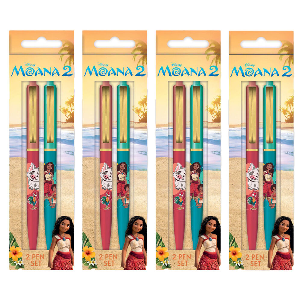 4x 2pc Disney Moana 2 Characters Gel Pen Set For Children Premium
