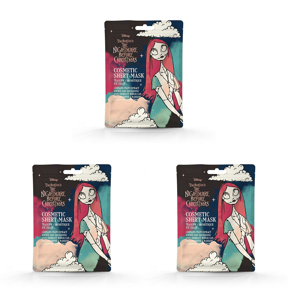 3PK Disney Nightmare Before Christmas Sally Scented Sheet Face Mask 25ml Plum