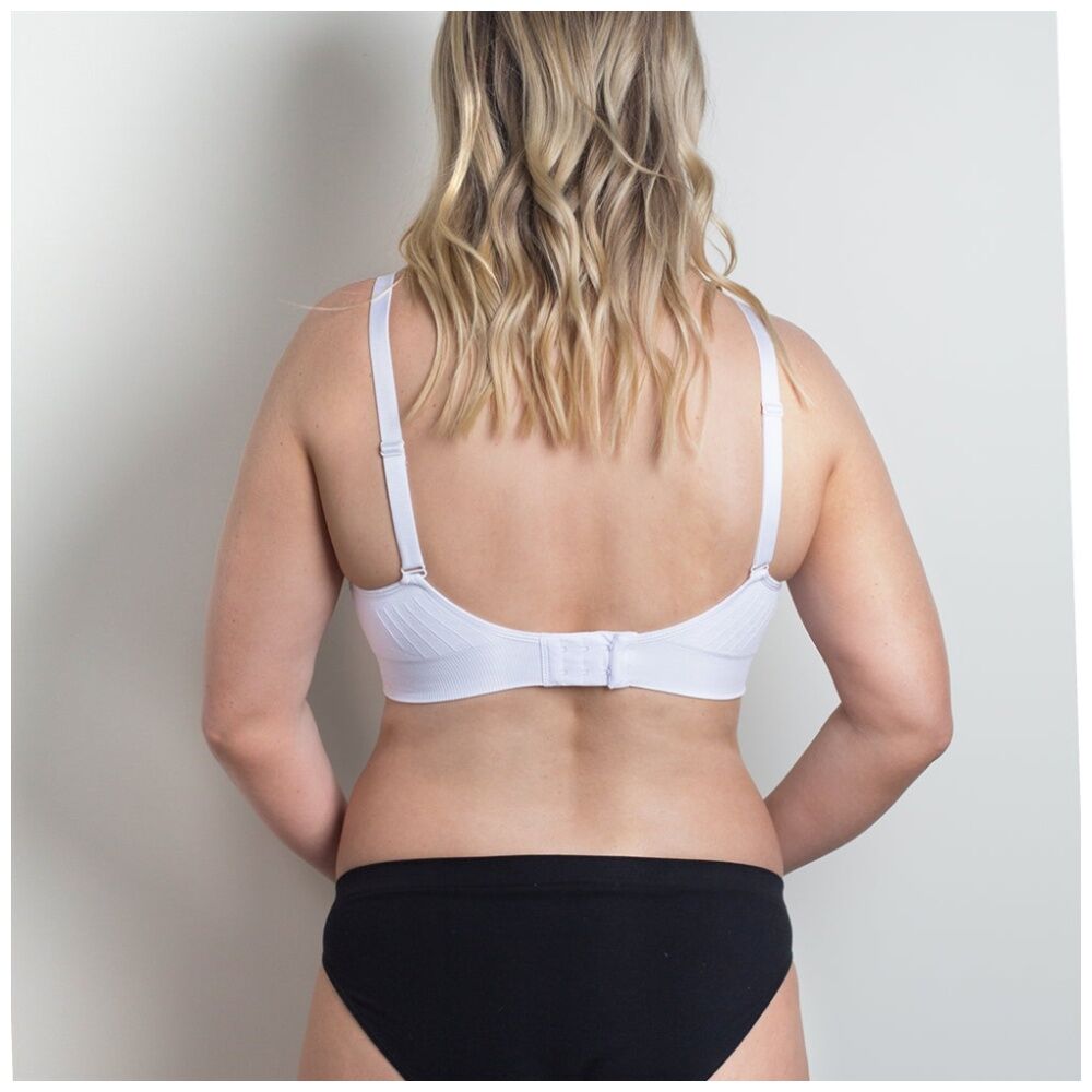New Beginnings Everyday Bra White Maternity Nursing Adjustable Fit