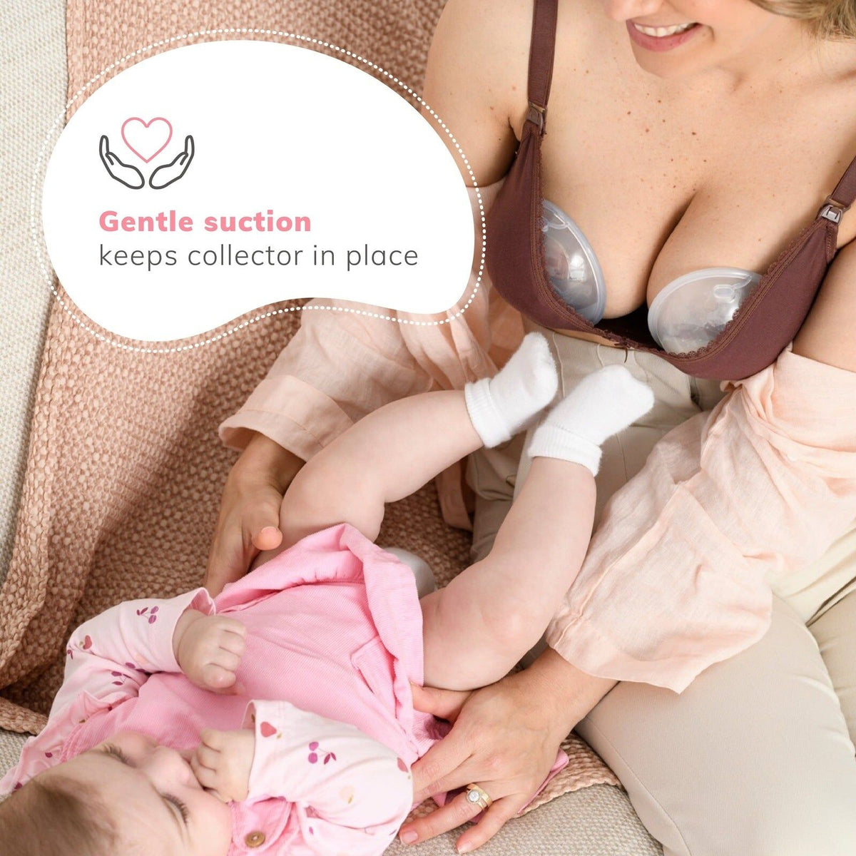 2x 2pc New Beginnings Silicone Collector Cups Leak-Proof Portable Breast Milk