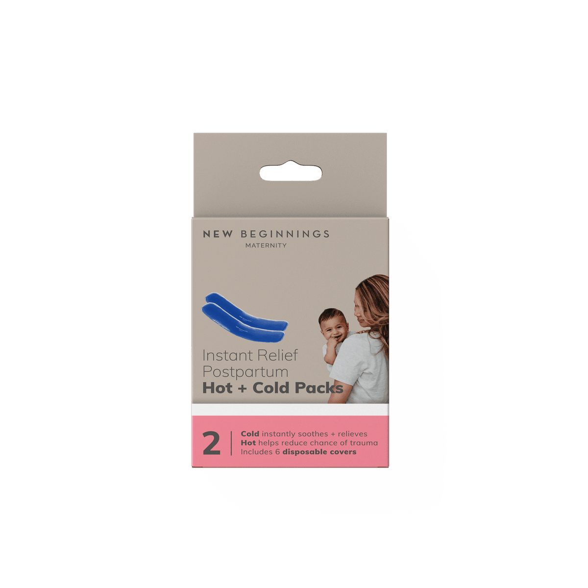 2x 2pc New Beginnings Peri Hot And Cold Relief Postpartum Packs Hygienic Covers