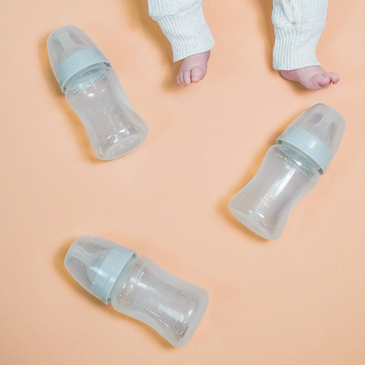2x 3pc New Beginnings PP Baby Bottles 180ml Silicone Teat Soft 0-3m