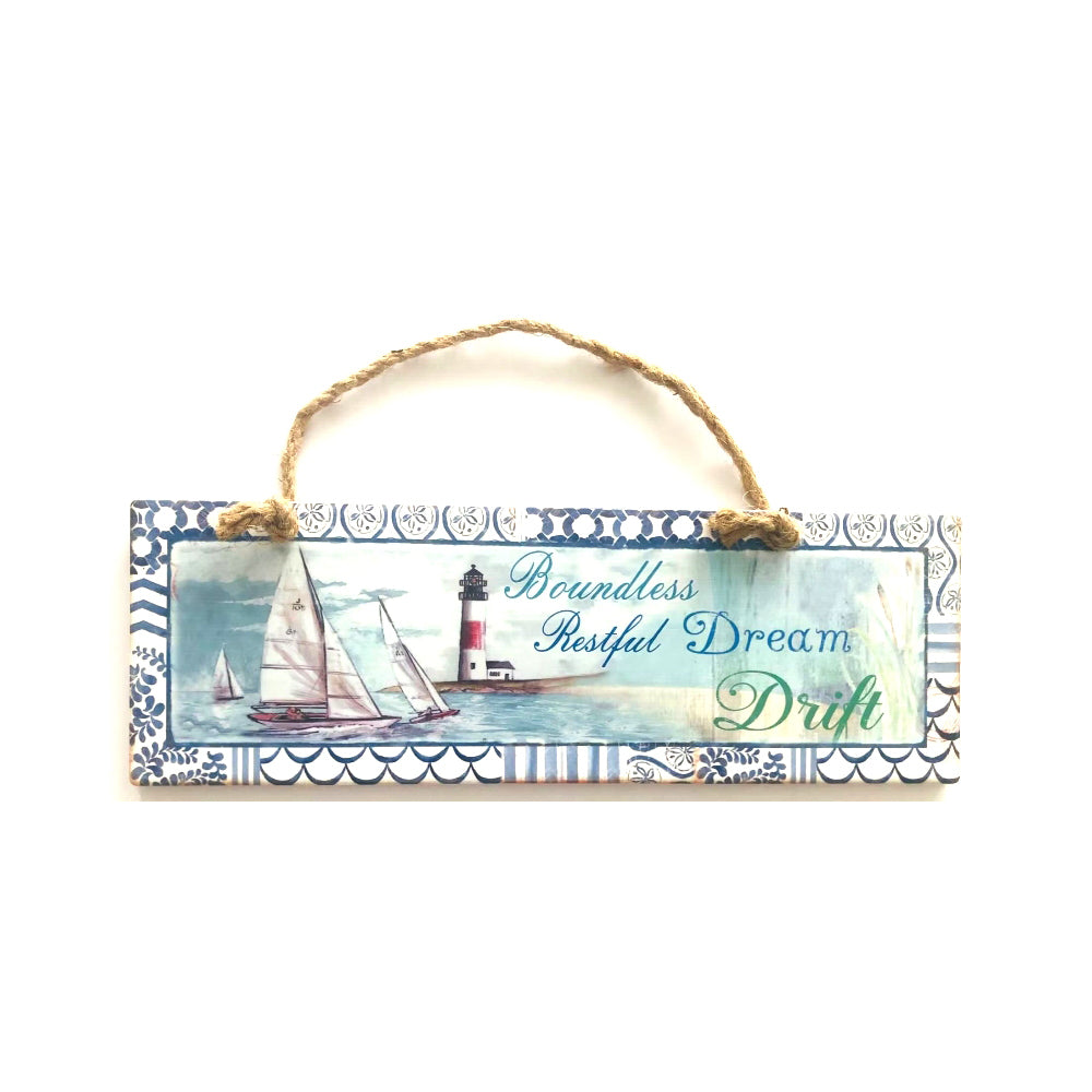 2PK Boundless Dream Hanging Ceramic Sign Plaque 10x30cm Rectangle