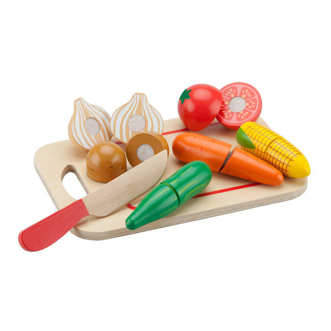 8pc New Classic Toys Wooden Cutting Meal Vegetables Kids Pretend Play 24m+