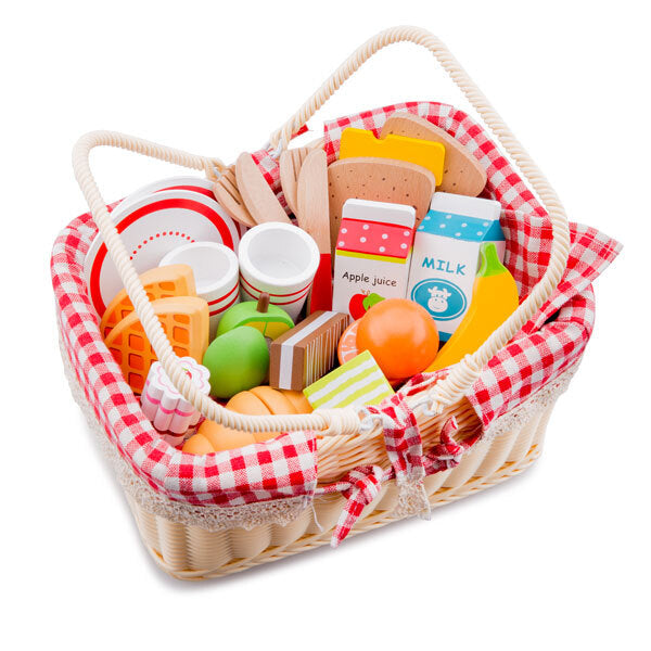 New Classic Toys Picnic Basket Set Kids Pretend Play 36m+