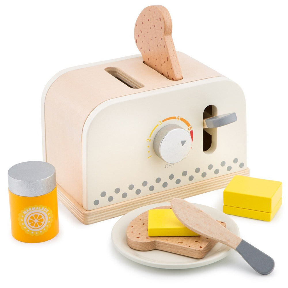New Classic Toys 18.5cm Pop-Up Toaster Kids Pretend Play White 36m+