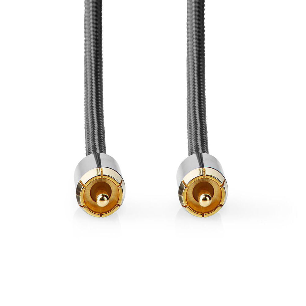 Nedis Subwoofer Braided Nylon Cable RCA Male to RCA Male 3m - Grey
