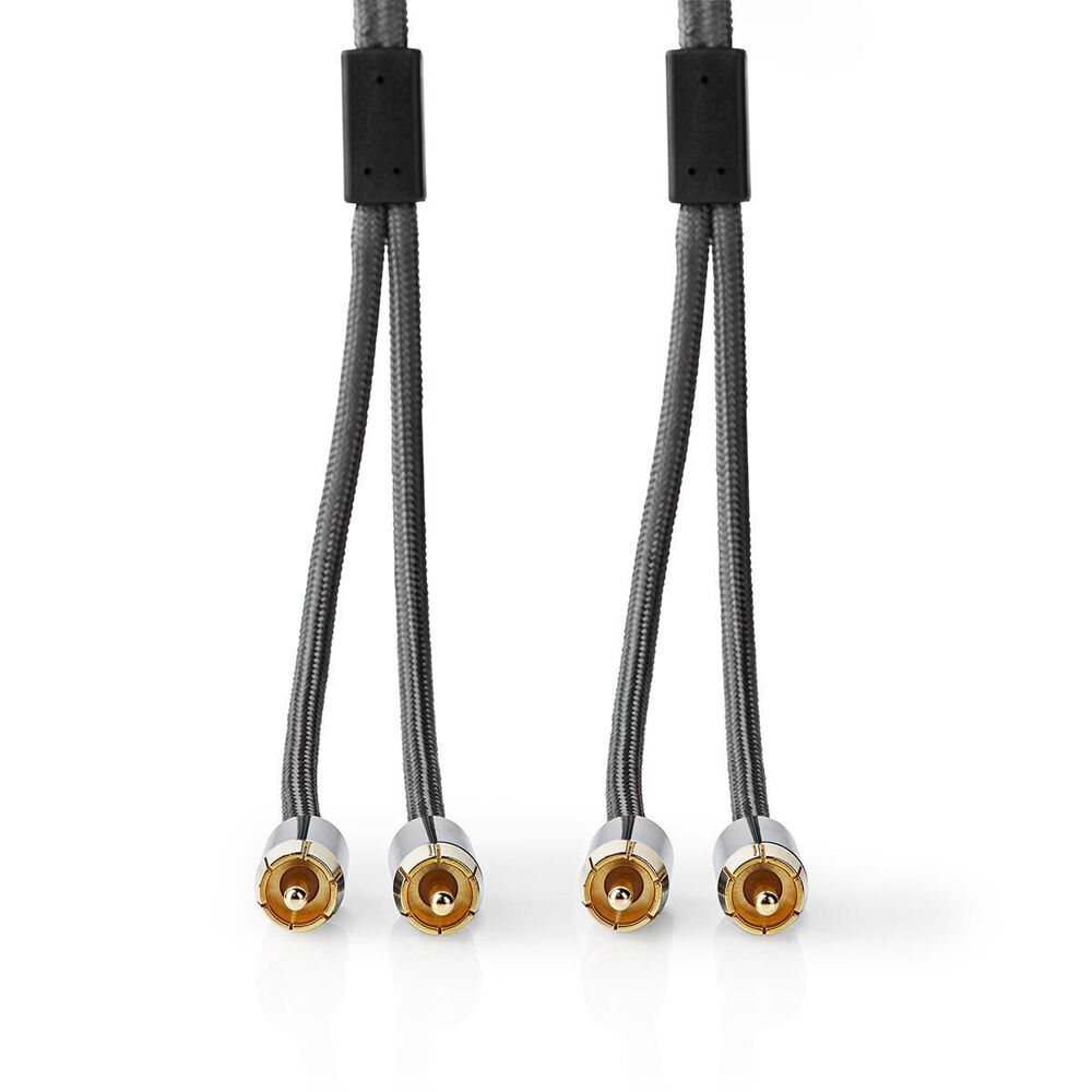 Nedis Stereo RCA Audio Cable RCA Male to Male Cable 2m - Grey