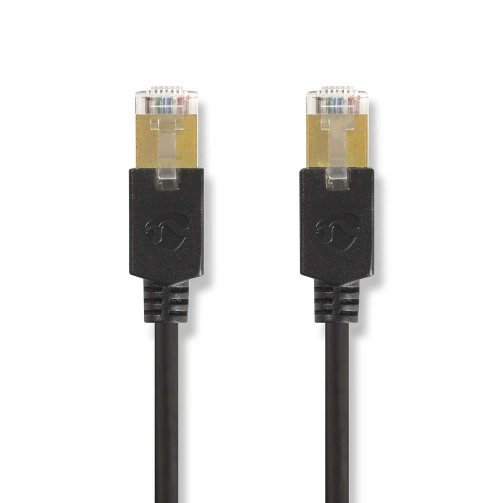2PK Nedis CAT6 Network Patch Round Metal Audio Cable 1m - Black