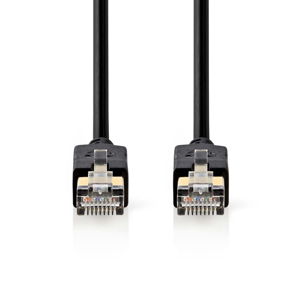 2PK Nedis CAT6 Network Patch Round Metal Audio Cable 1m - Black