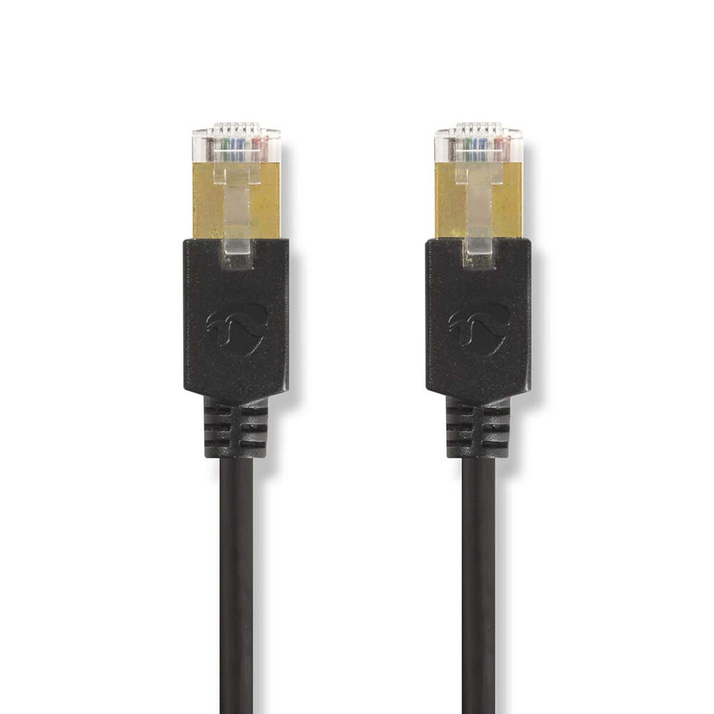 Nedis CAT6 Network Patch Round Metal Audio Cable 1m - Black