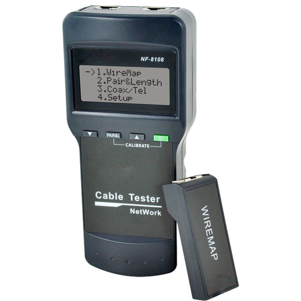 Doss NF8108 RJ45 LAN Cable Tester Length Faults Locator Remote Identifier LCD