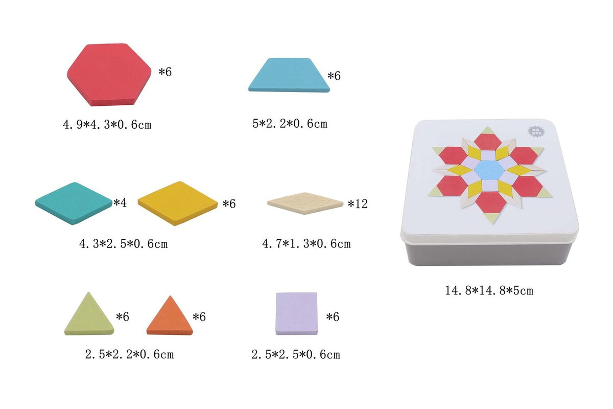 Kaper Kidz Calm & Breezy Pattern Blocks In Tin Box