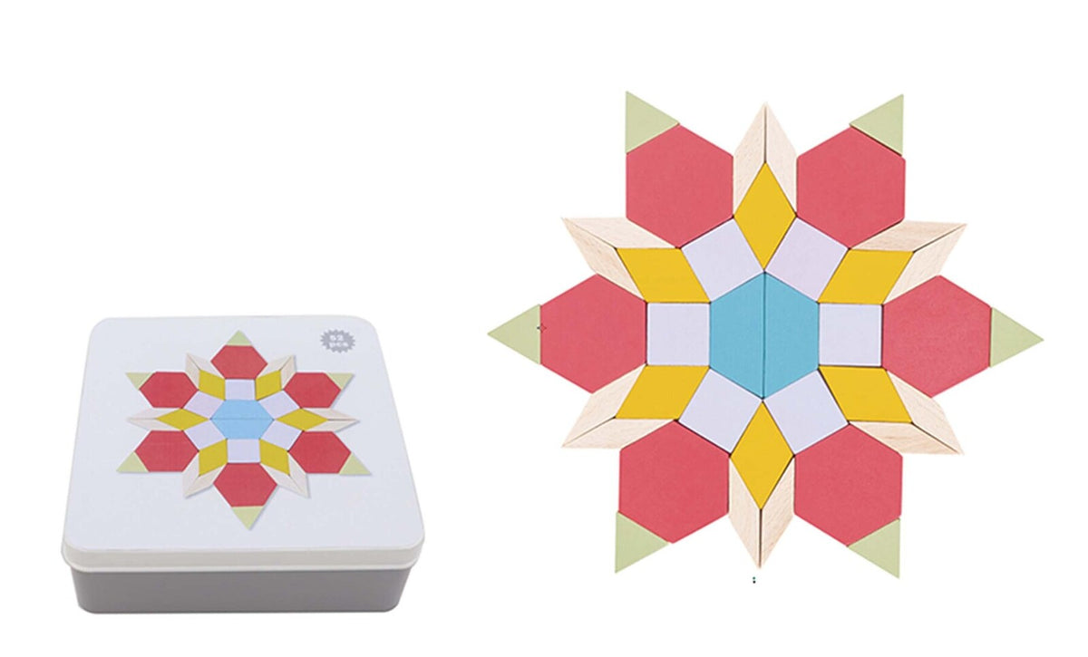 Kaper Kidz Calm & Breezy Pattern Blocks In Tin Box