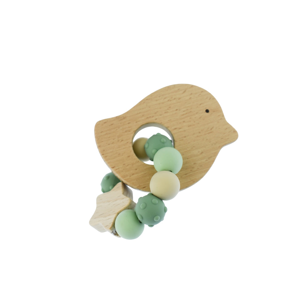 3PK Kaper 10cm Kidz EcoBead Bird Teether Kids Wooden Toy 0m+