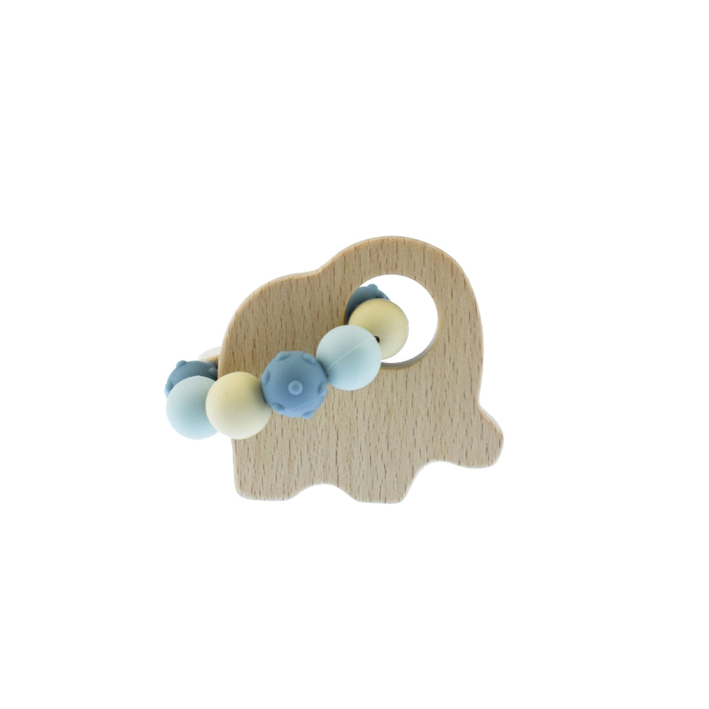 3PK Kaper 8cm Kidz EcoBead Elephant Teether Kids Wooden Toy 0m+