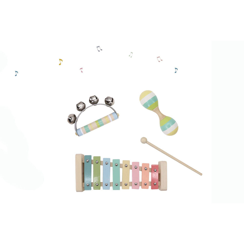 3pc Kaper Kidz Wooden Kids Musical Toy Set w/ Xylophone & Shaker 18m+ Blue