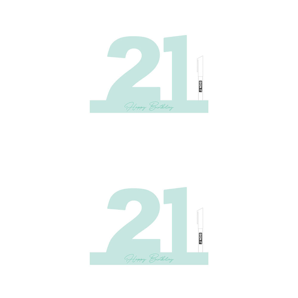 2PK LMD 21 Minty Green Signature Block Birthday Message