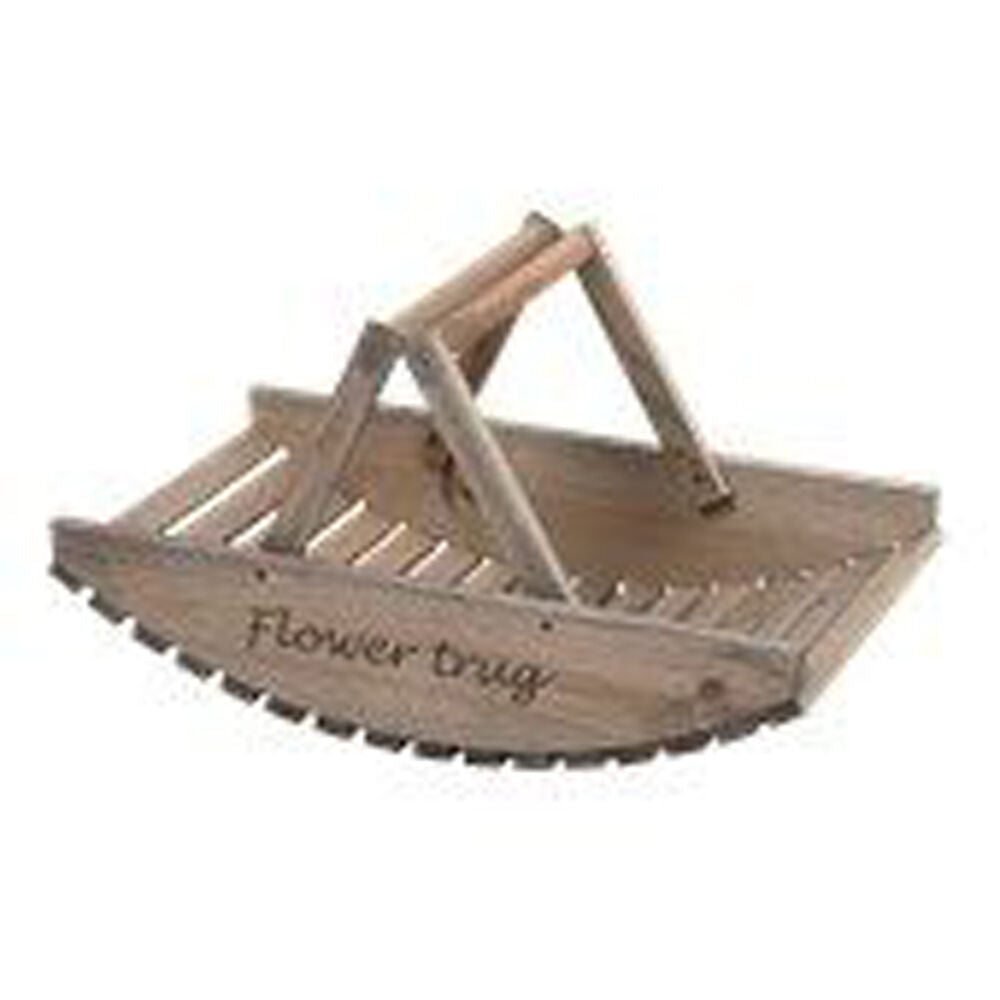 Esschert Design Wooden Hand Made Flower Trug Garder Outdoor Storage 52.8cm