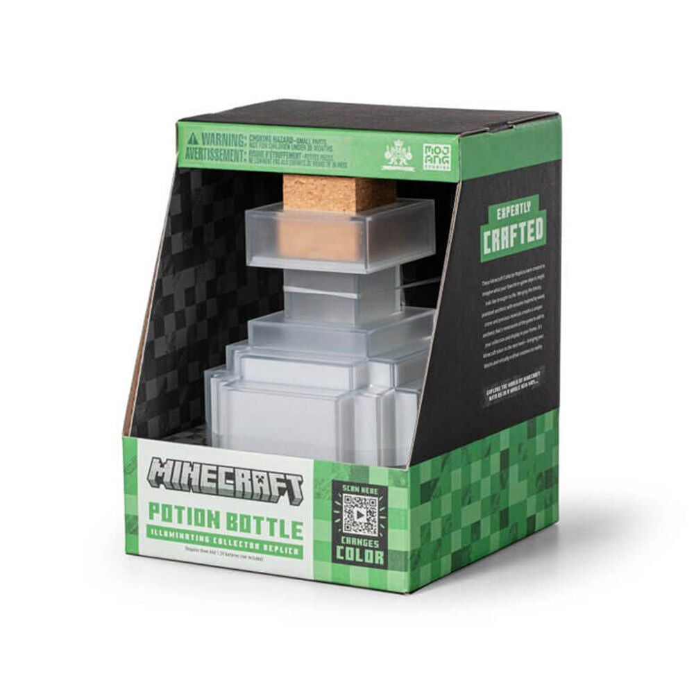 Minecraft Plastic Potion Bottle LED Colour Changing 17x12cm Kids 8y+
