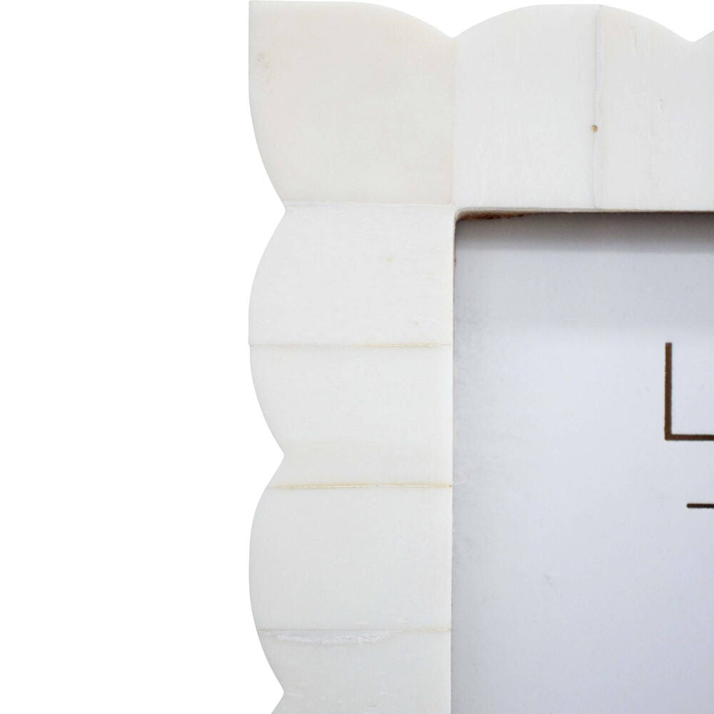 LVD 5x5 Picture/Photo Frame Scallop Bone/MDF White