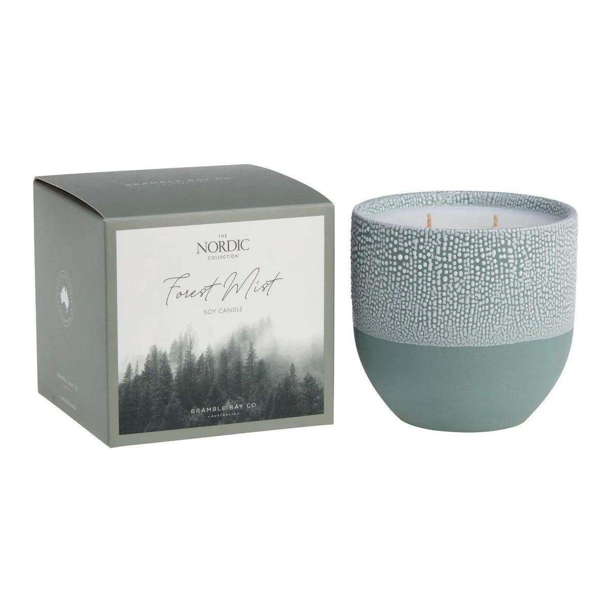 2PK Bramble Bay Nordic Forest Mist Candle Lemongrass Floral & Cedarwood 400g
