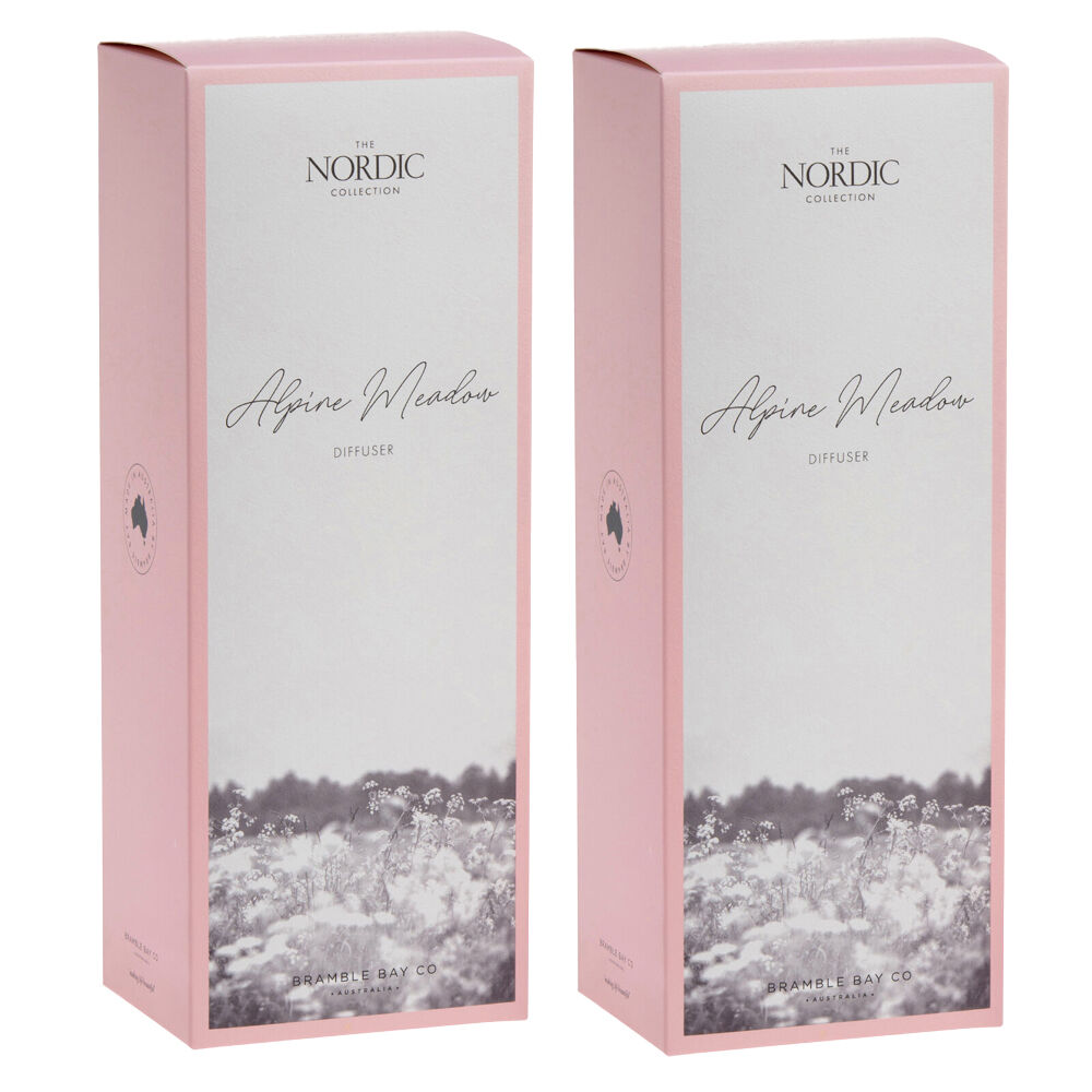 2PK Bramble Bay Nordic Alpine Meadow Diffuser Home Fragrance Pink