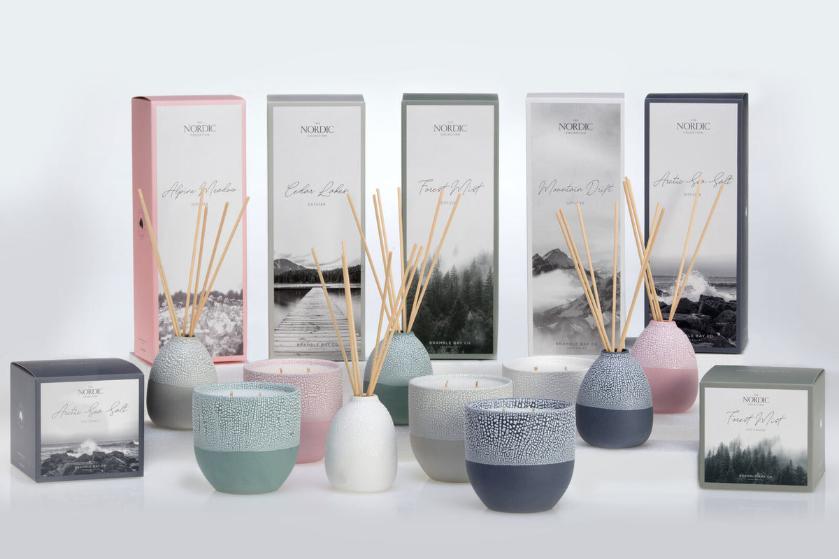 2PK Bramble Bay Nordic Alpine Meadow Diffuser Home Fragrance Pink