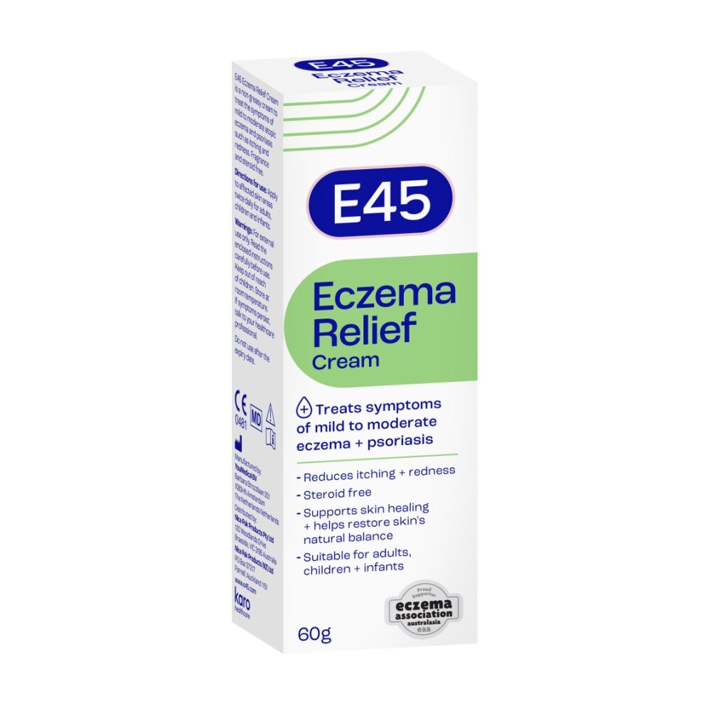 3PK E45 Eczema Relief Cream Soothe & Support Mild/Moderate and Psoriasis 60g