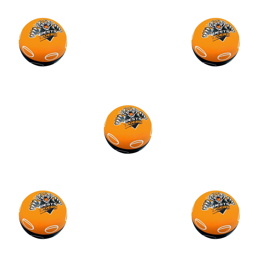 5PK NRL West Tigers NRL Super-High Bounce Ball 60mm - Orange