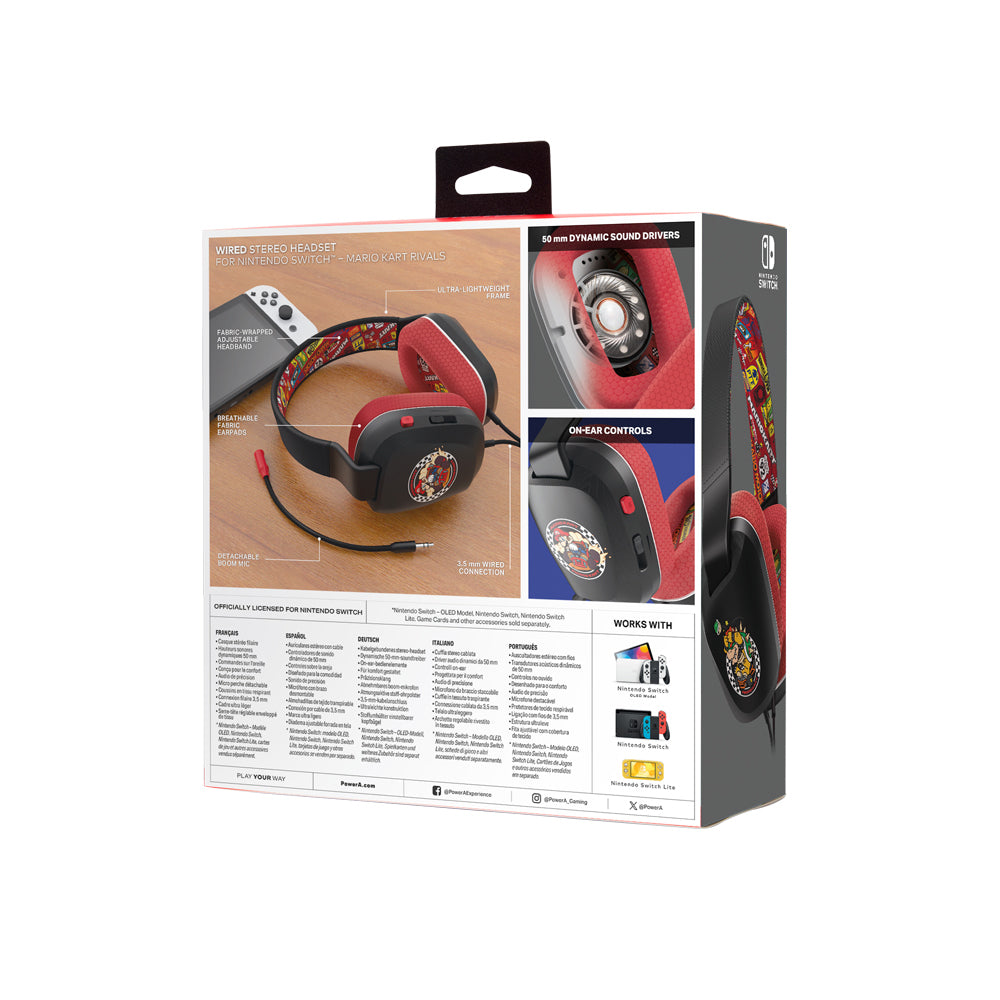 PowerA Nintendo Switch Wired Stereo Headset - Mario Kart Rivals