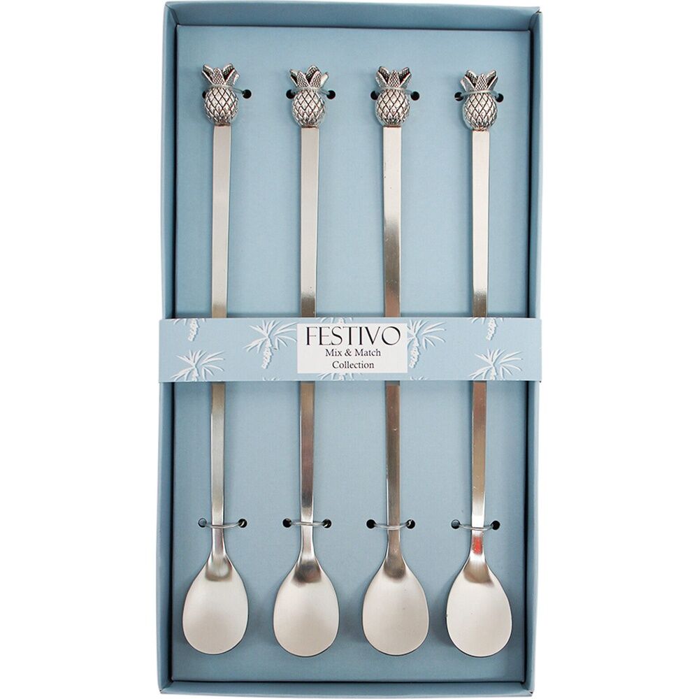 4x 4pcLVD Long Spoon Pineapple  Home Kitchen Serveware/Tableware