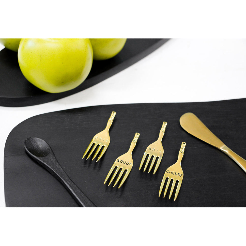2x 5pc LVD Brass Spreader & Cheese Fork Cutlery Set - Gold