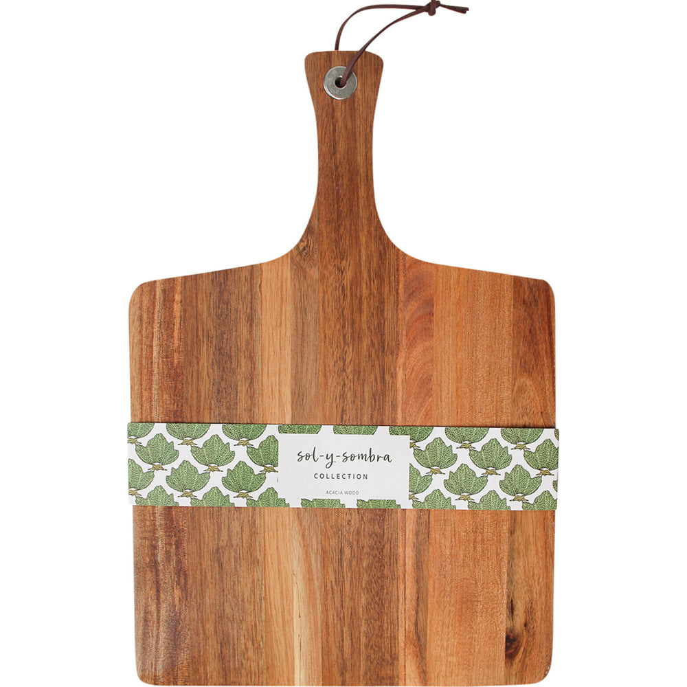 3PK LVD Acacia Wood Serving Board Paddle White Edge 26x29cm