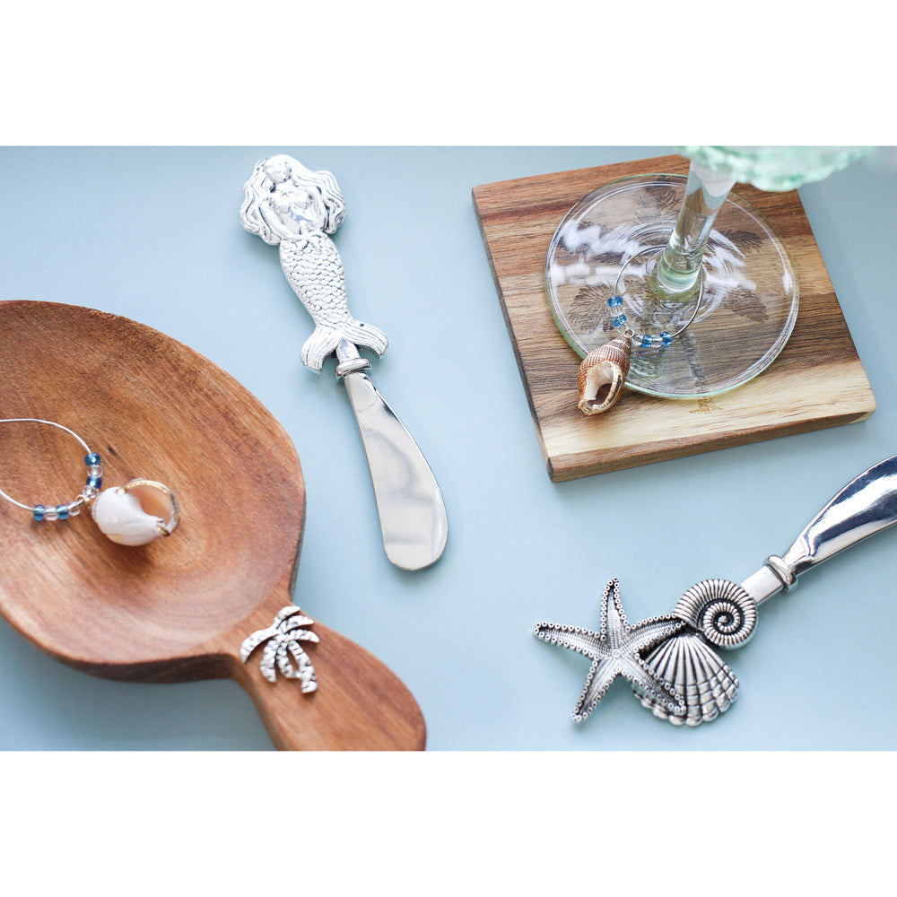 2x 2pc LVD Metal Mermaid Spreaders Cutlery Set - Silver