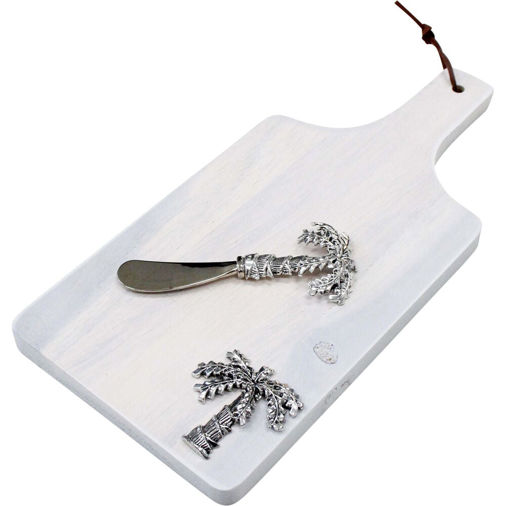 2PK LVD Acacia Wood Board w/ Spreader Set 15x32x1.6cm White Washed Palm