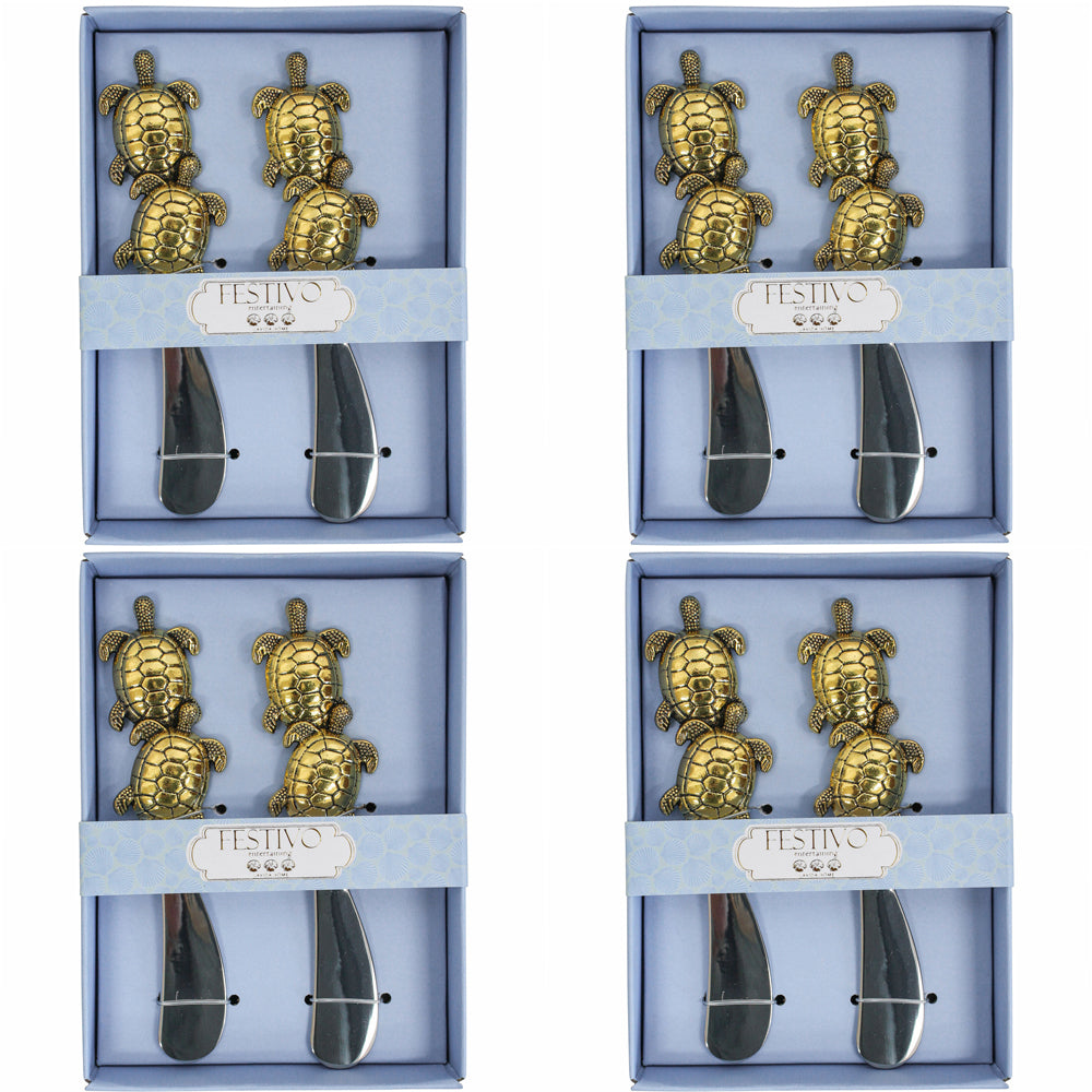 4x 2pc LVD Spreader Gold Turtle Home Kitchen Serveware/Tableware